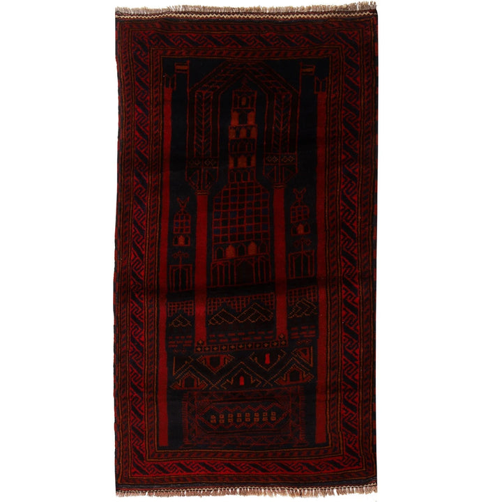 Afghan Prayer Rug 2' 8" x 4' 7" Hand-Knotted | No. AL67614