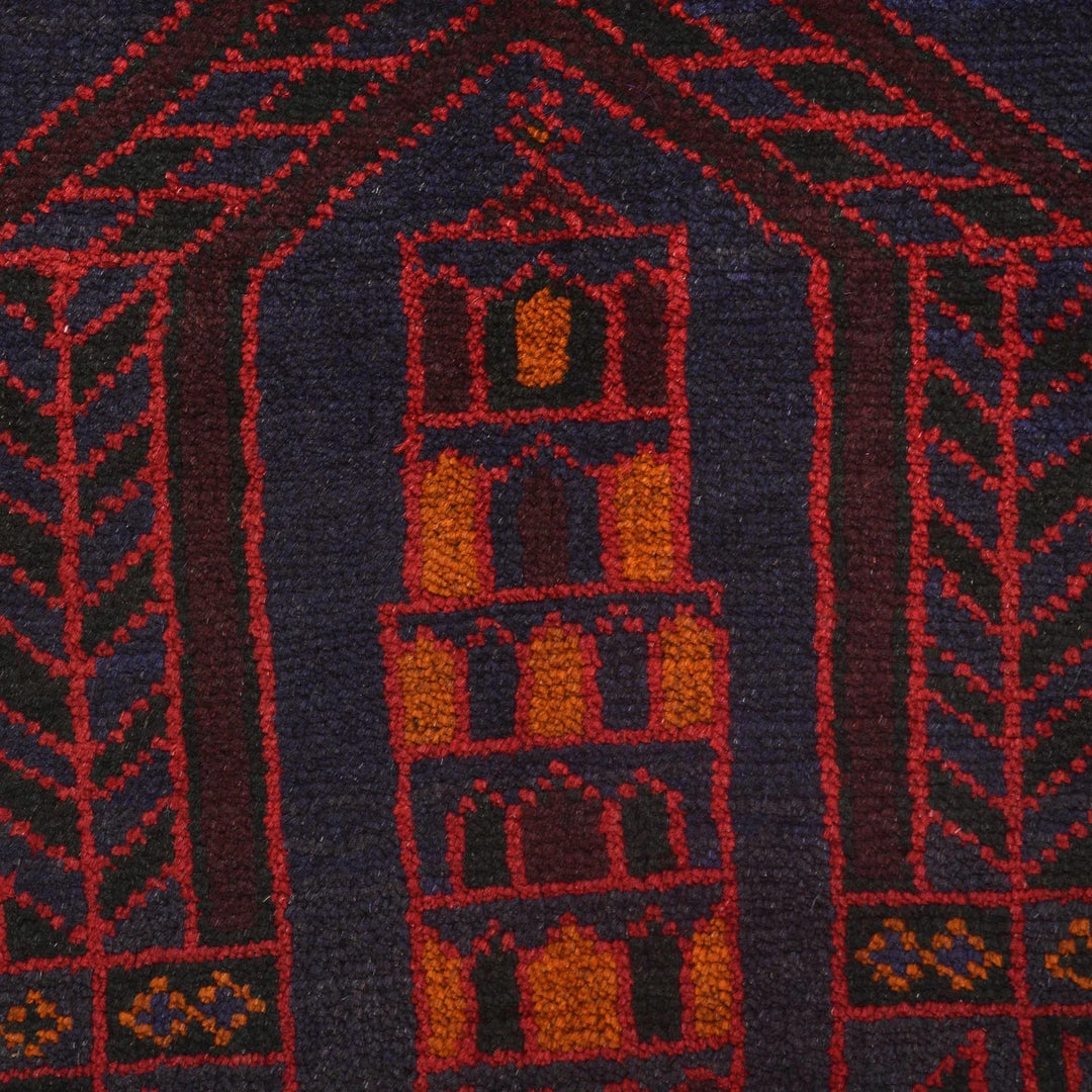 Afghan Prayer Rug 2' 8" x 4' 7" Hand-Knotted | No. AL67614