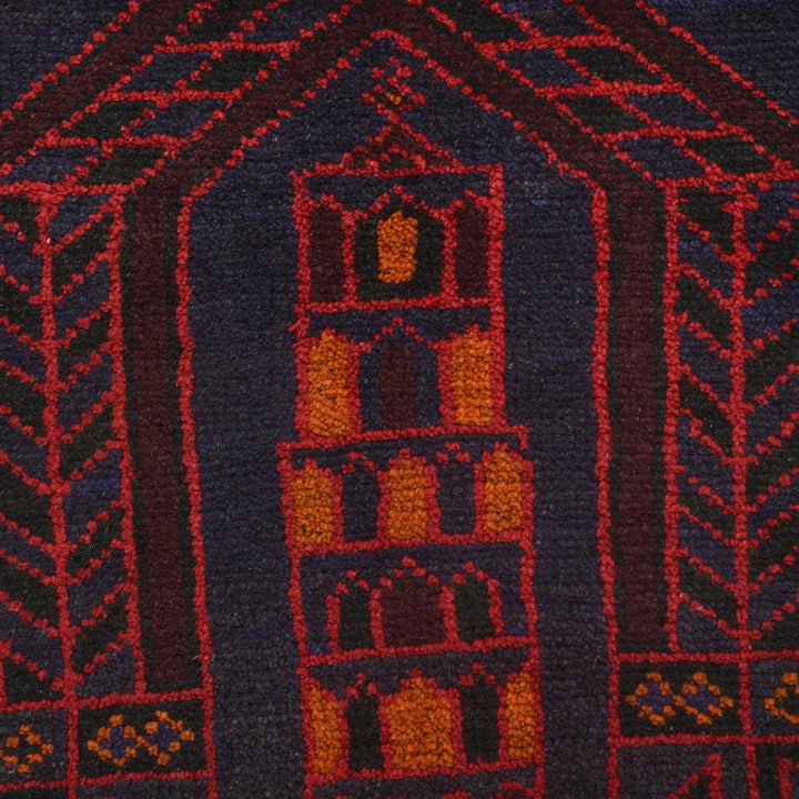 Afghan Prayer Rug 2' 8" x 4' 7" Hand-Knotted | No. AL67614