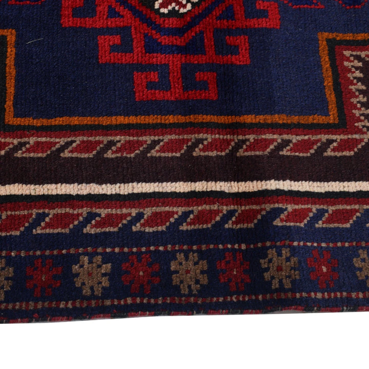 Afghan Baluchi Rug 2' 7" x 4' 2" Hand-Knotted | No. AL67644