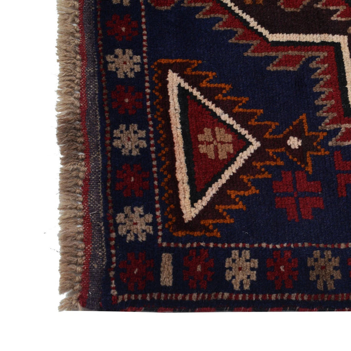 Afghan Baluchi Rug 2' 7" x 4' 2" Hand-Knotted | No. AL67644