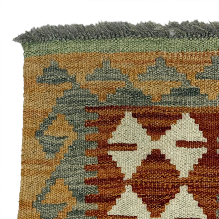 Afghan Vegetable Kilim Rug 3'6" x 5'3" Flat-Weave | No. AL67733