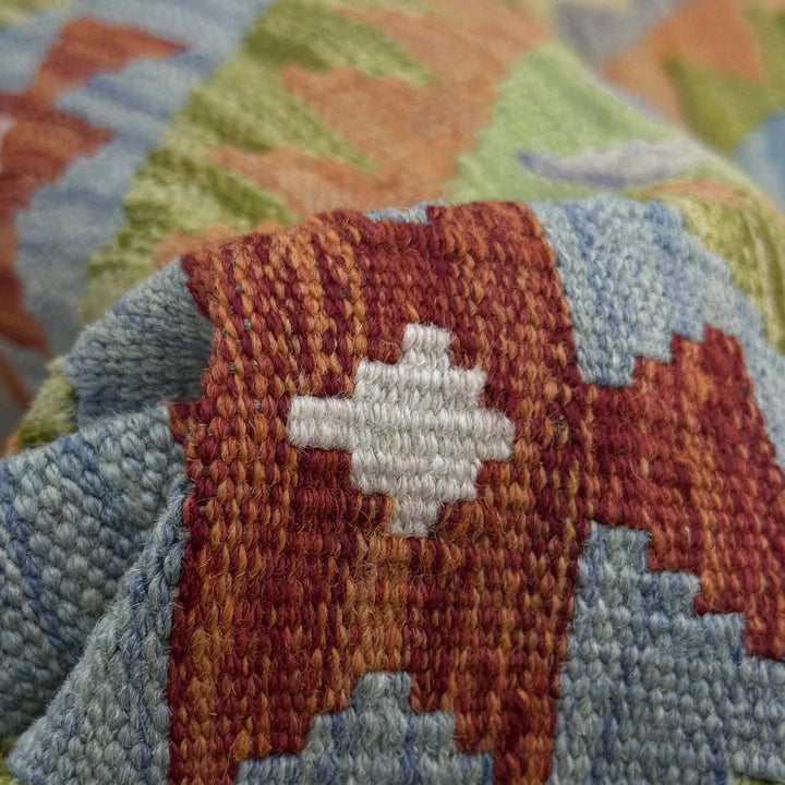 Afghan Vegetable Kilim Rug 3'6" x 5'3" Flat-Weave | No. AL67733