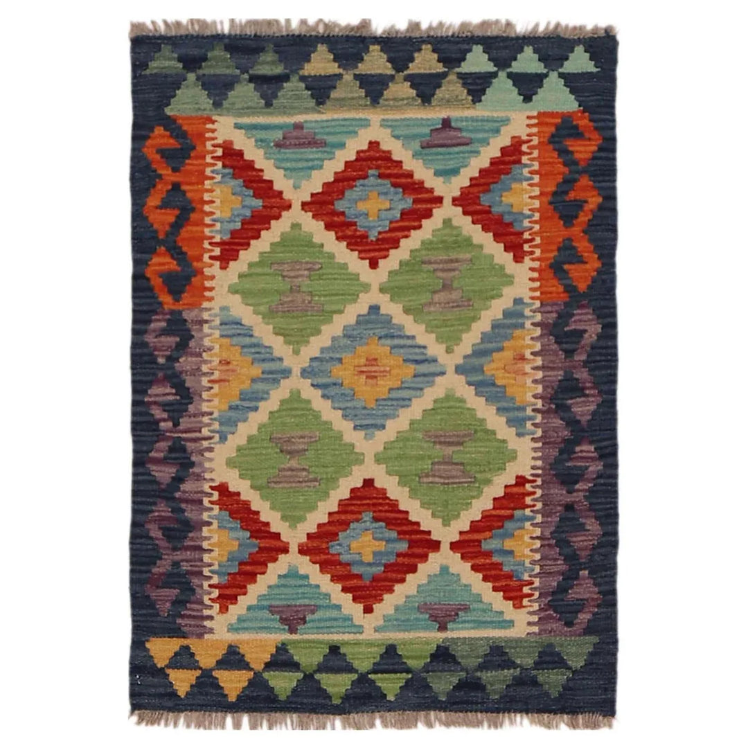 Afghan Kilim Rug 2' 0" x 2' 10" Flat-Weave | No. AL67767