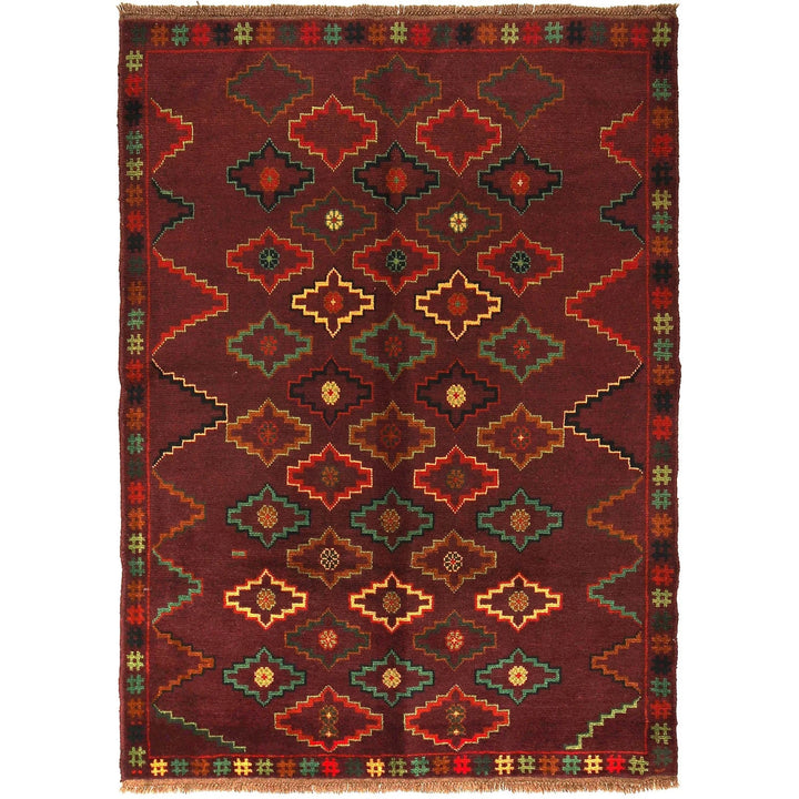 Afghan Baluchi Rug 4' 4" x 6' 2" Hand-Knotted | No. AL68002