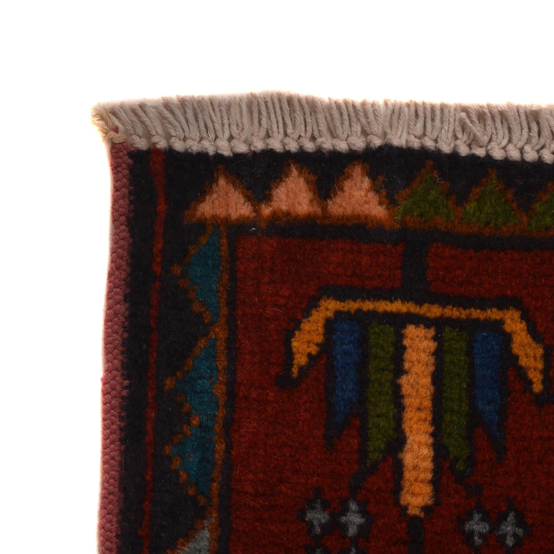 Afghan Prayer Rug 2' 9" x 3' 11" Hand-Knotted | No. AL68003