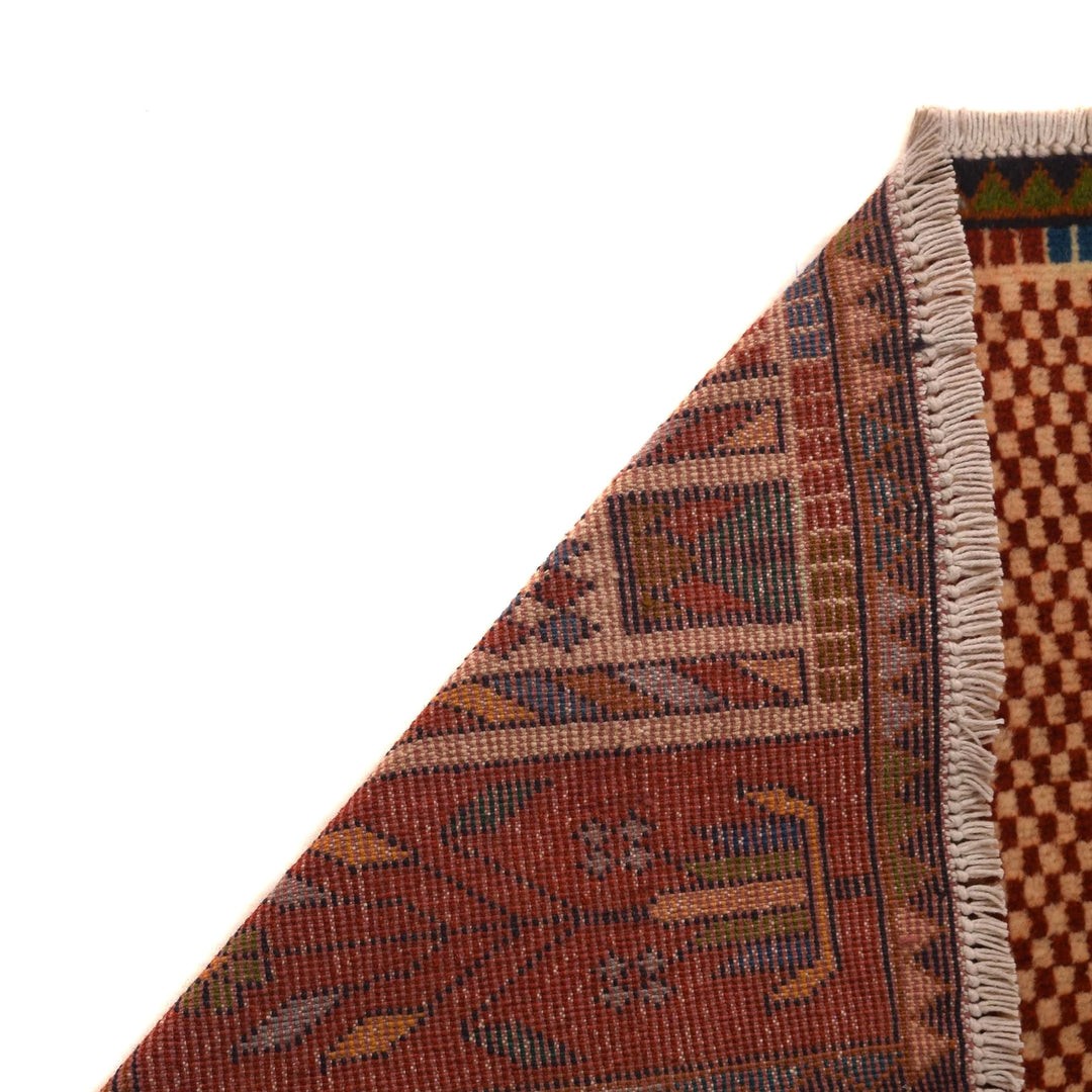 Afghan Prayer Rug 2' 9" x 3' 11" Hand-Knotted | No. AL68003