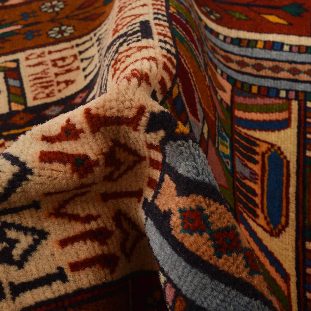 Afghan Prayer Rug 2' 9" x 3' 11" Hand-Knotted | No. AL68003
