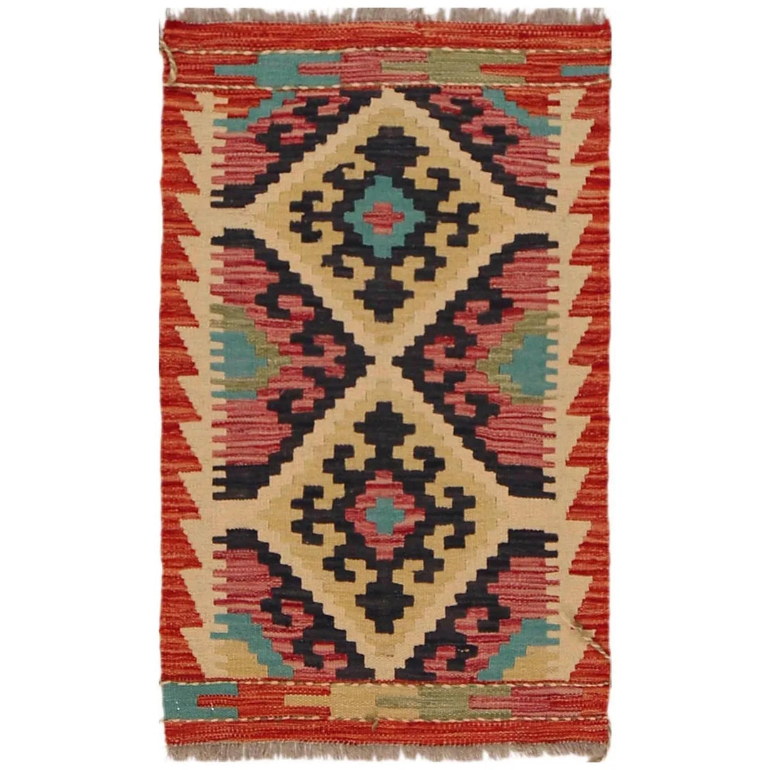 Afghan Kilim Rug 1' 10" x 3' 0" Flat-Weave | No. AL68065