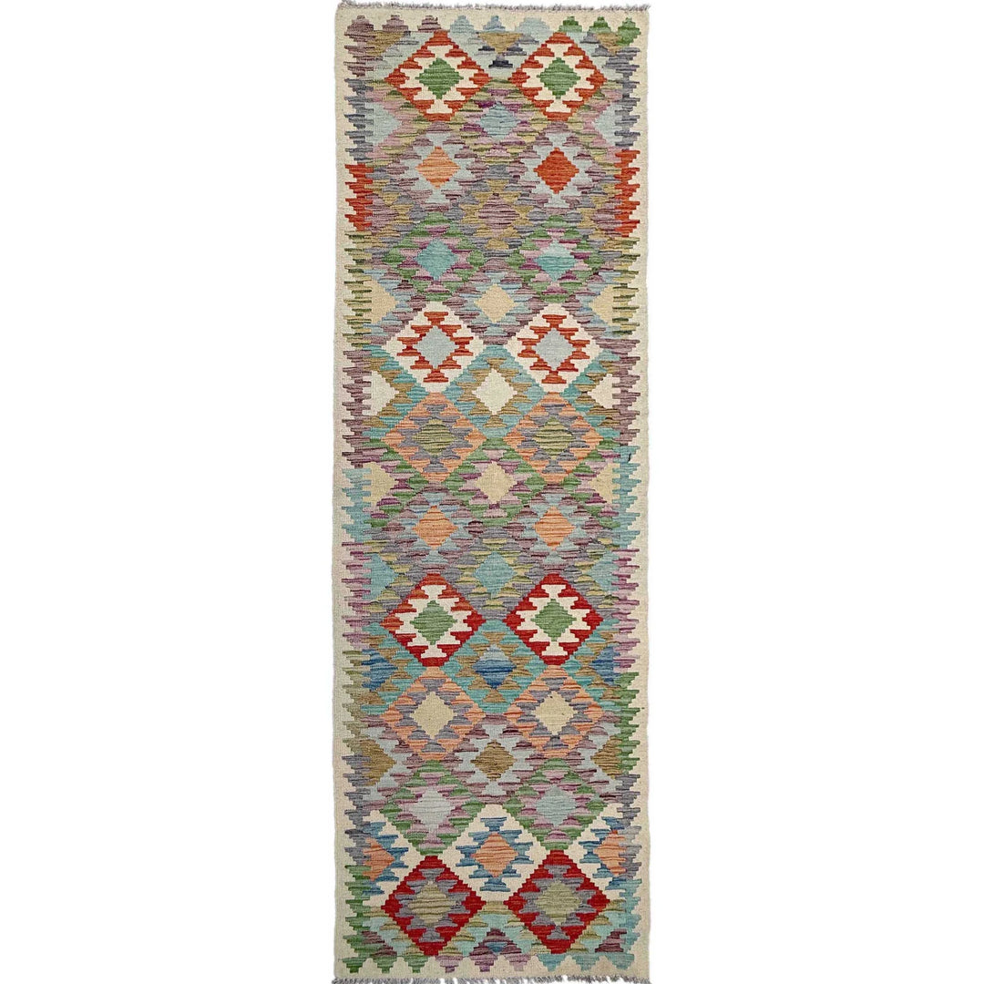 Afghan Vegetable Kilim Rug 2' 7" x 9' 8" Flat-Weave | No. AL681389