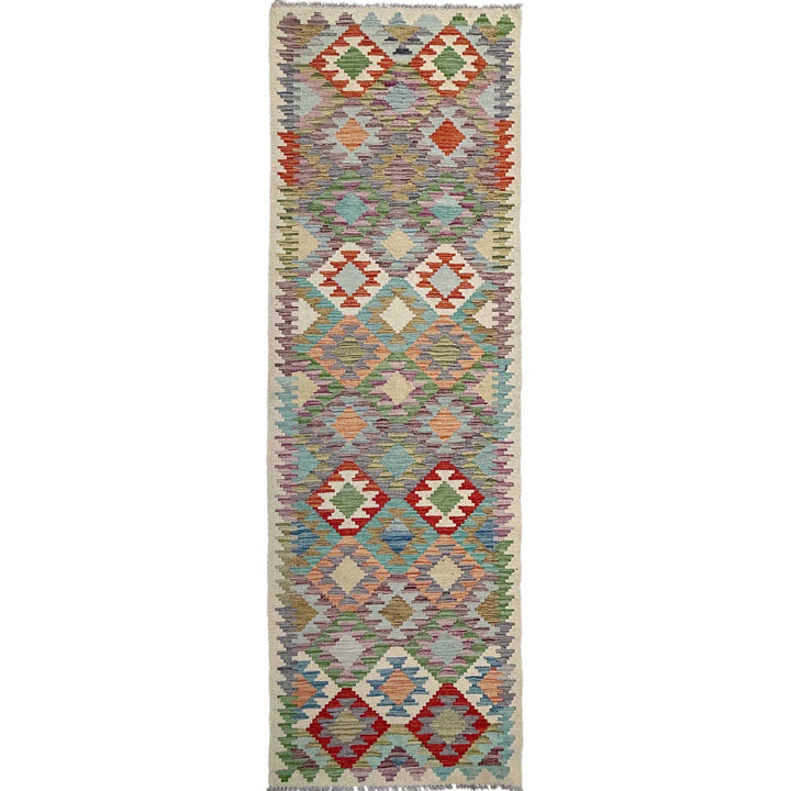 Afghan Vegetable Kilim Rug 2' 7" x 9' 8" Flat-Weave | No. AL681389