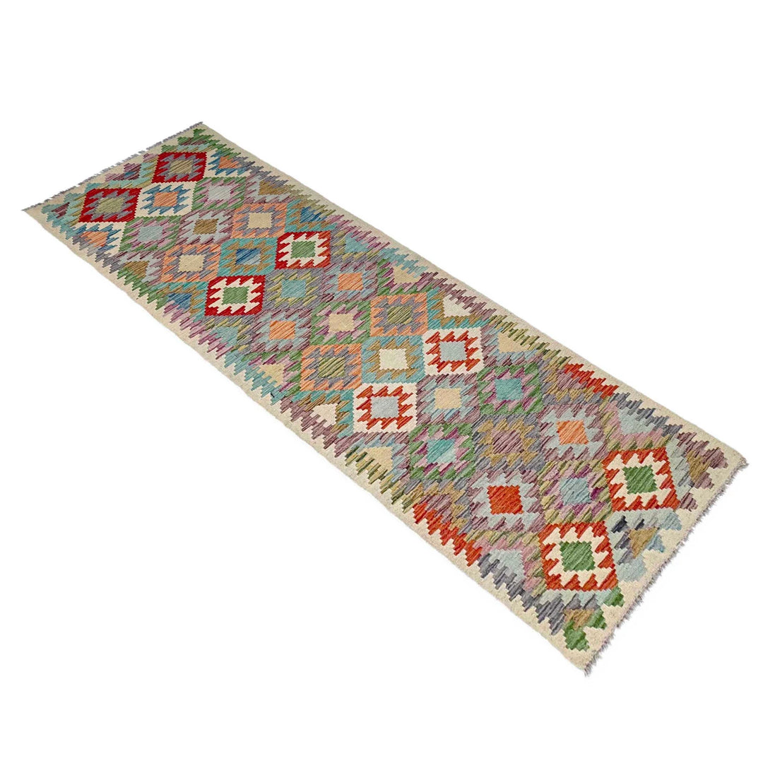 Afghan Vegetable Kilim Rug 2' 7" x 9' 8" Flat-Weave | No. AL681389