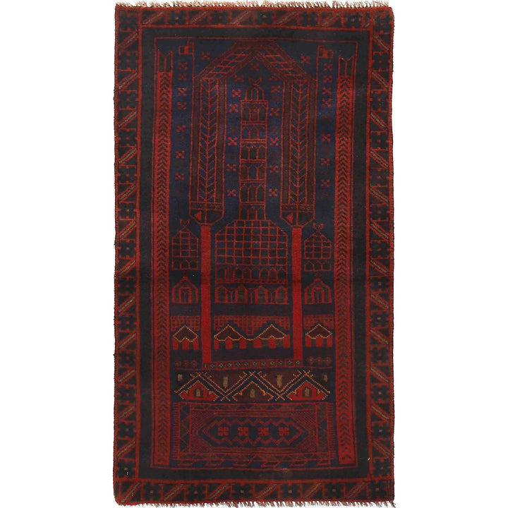 Afghan Prayer Rug 2' 9" x 5' 0" Hand-Knotted | No. AL68169