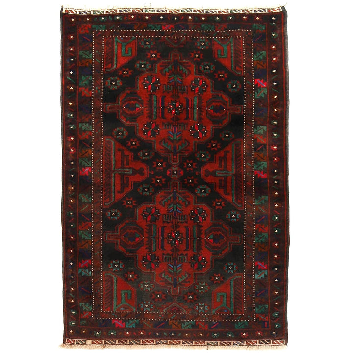 Afghan Baluchi Rug 2' 9" x 4' 3" Hand-Knotted | No. AL68250