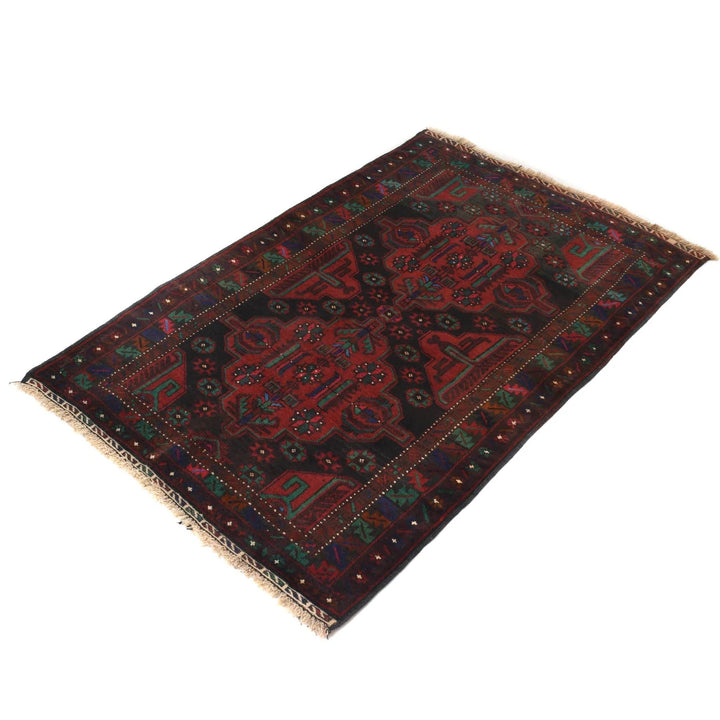 Afghan Baluchi Rug 2' 9" x 4' 3" Hand-Knotted | No. AL68250