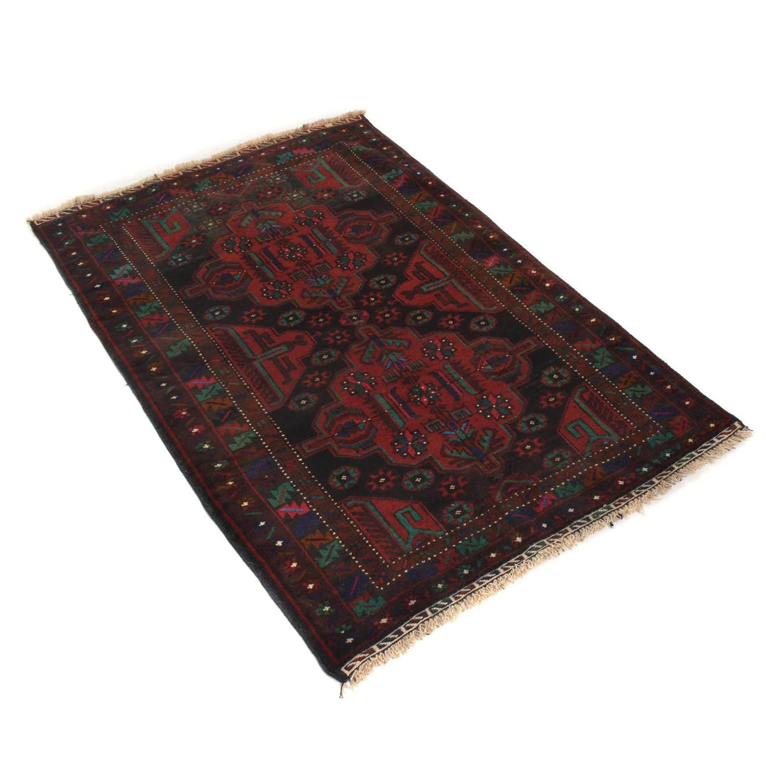 Afghan Baluchi Rug 2' 9" x 4' 3" Hand-Knotted | No. AL68250