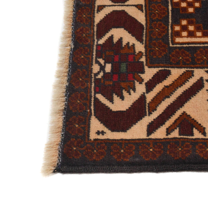 Afghan Baluchi Rug 3' 4" x 6' 3" Hand-Knotted | No. AL68287