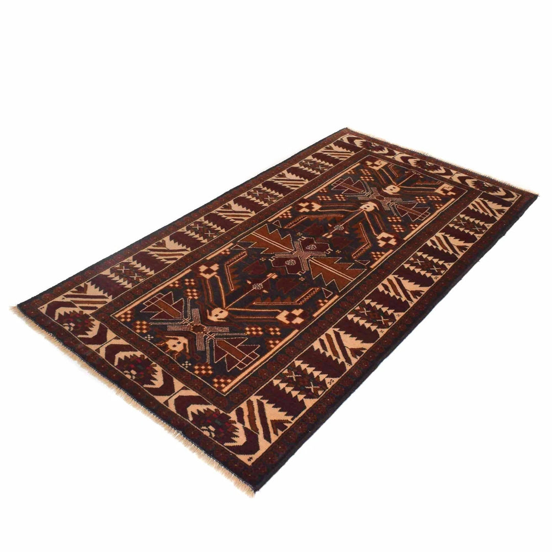 Afghan Baluchi Rug 3' 4" x 6' 3" Hand-Knotted | No. AL68287