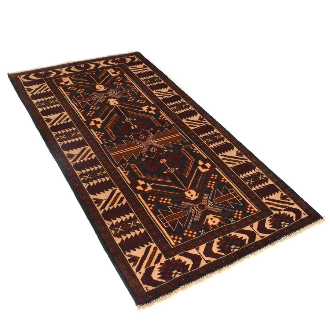 Afghan Baluchi Rug 3' 4" x 6' 3" Hand-Knotted | No. AL68287