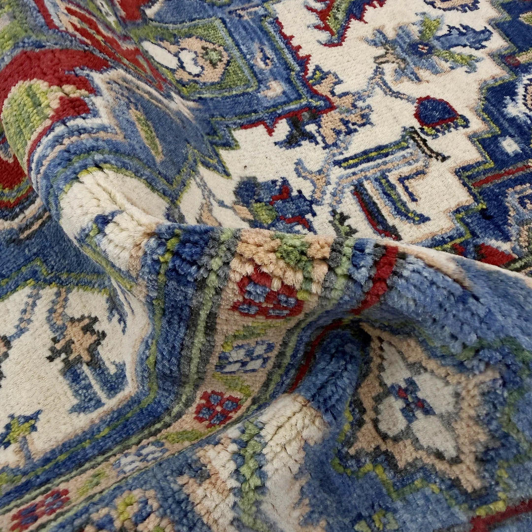 Afghan Heriz Rug 4' 0" x 5' 8" Hand-Knotted | No. AL68341