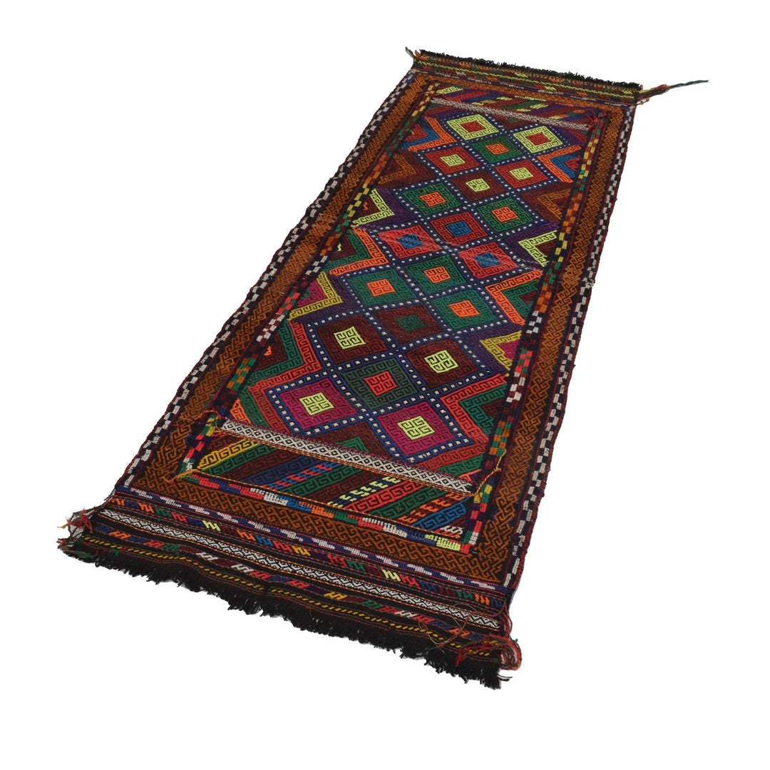 Afghan Tribal Suzani Kilim Runner 2' 4" x 6' 8" Flat-Weave | No. AL68352