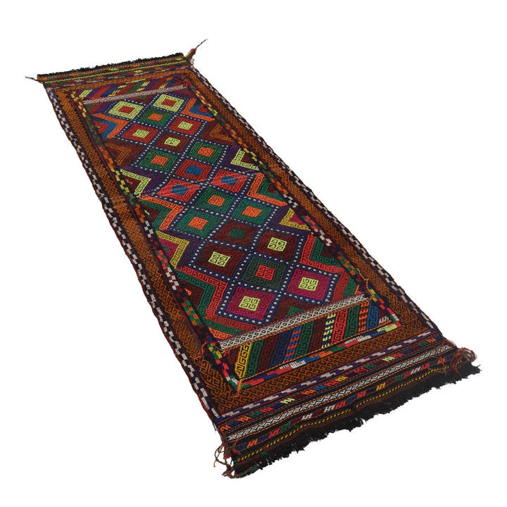 Afghan Tribal Suzani Kilim Runner 2' 4" x 6' 8" Flat-Weave | No. AL68352