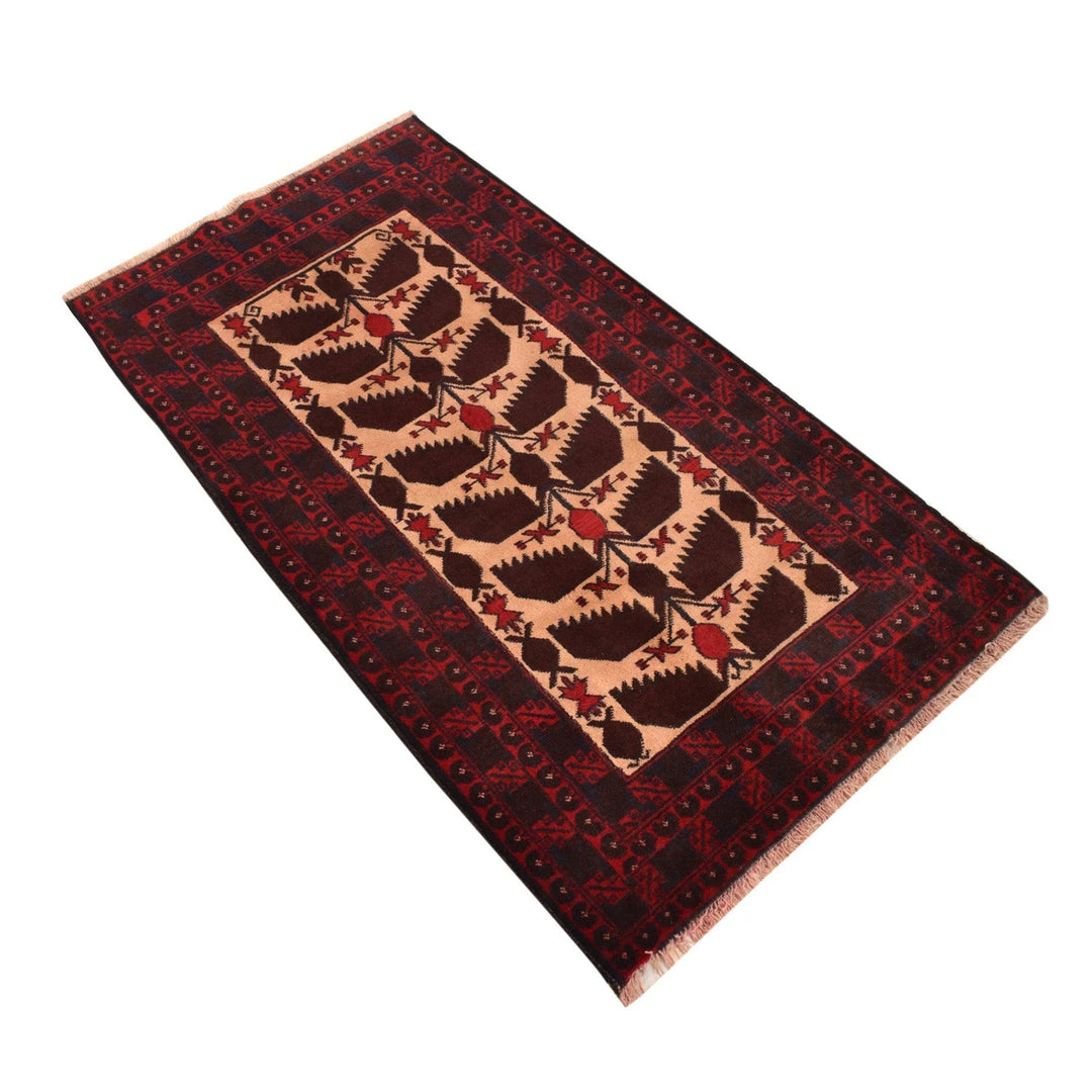 Afghan Baluchi Rug 2' 8" x 4' 9" Hand-Knotted | No. AL68496