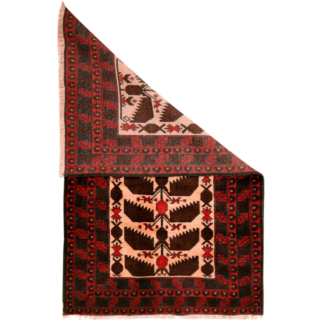 Afghan Baluchi Rug 2' 8" x 4' 9" Hand-Knotted | No. AL68496