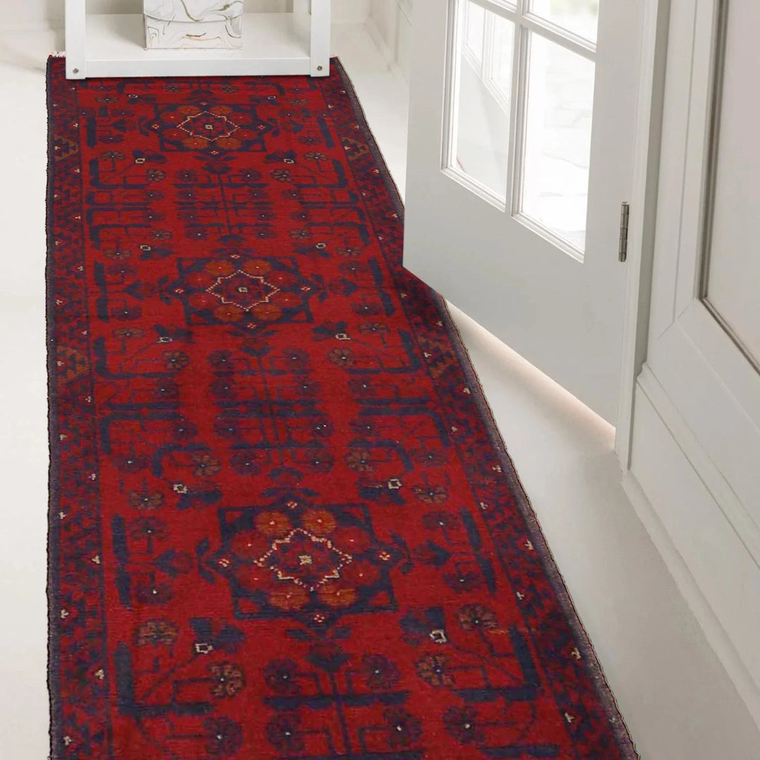 Red Afghan Khal Mohammadi Rug 1' 8" x 4' 8" Hand-Knotted | No. AL68518
