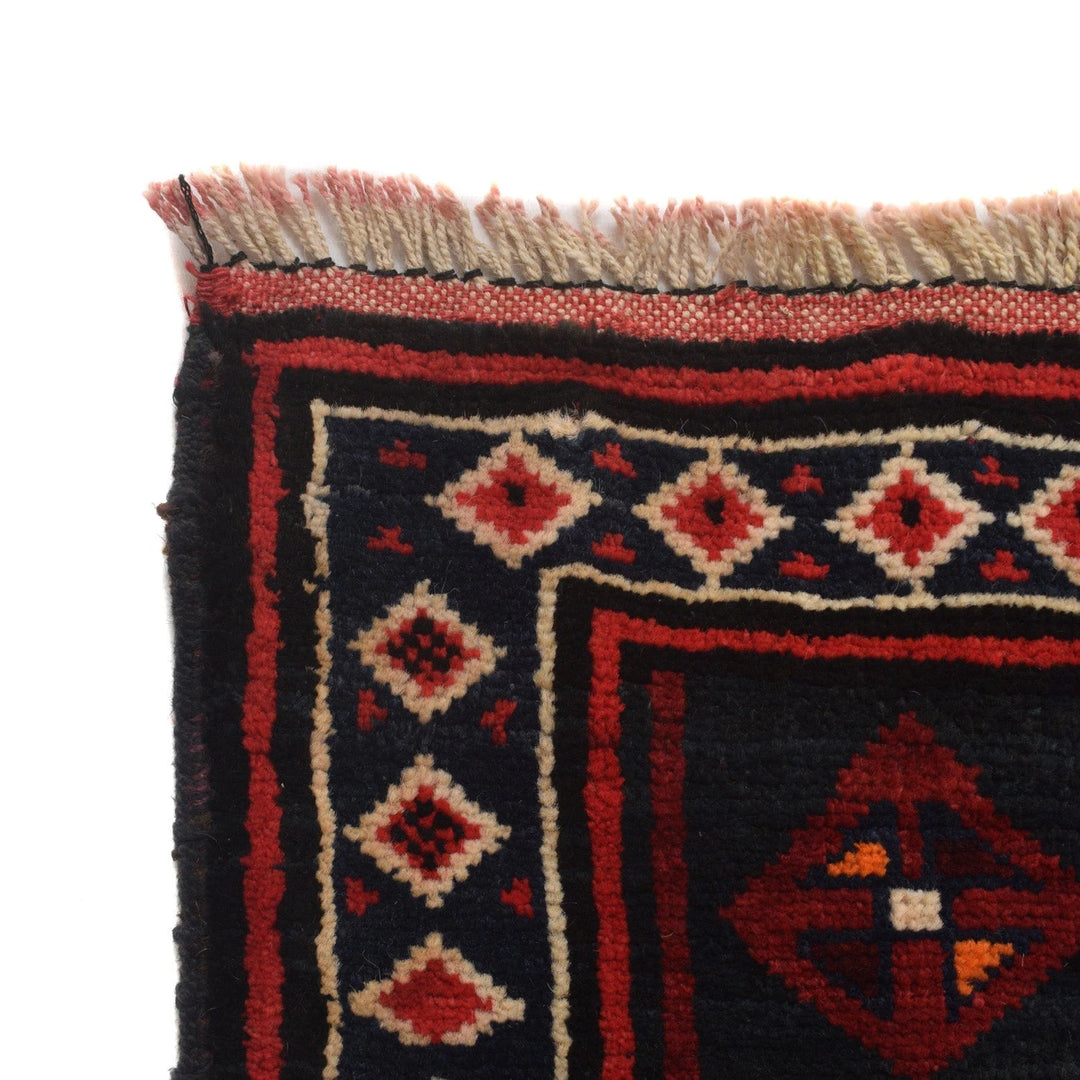 Afghan Baluchi Rug 4' 2" x 5' 11" Hand-Knotted | No. AL68607