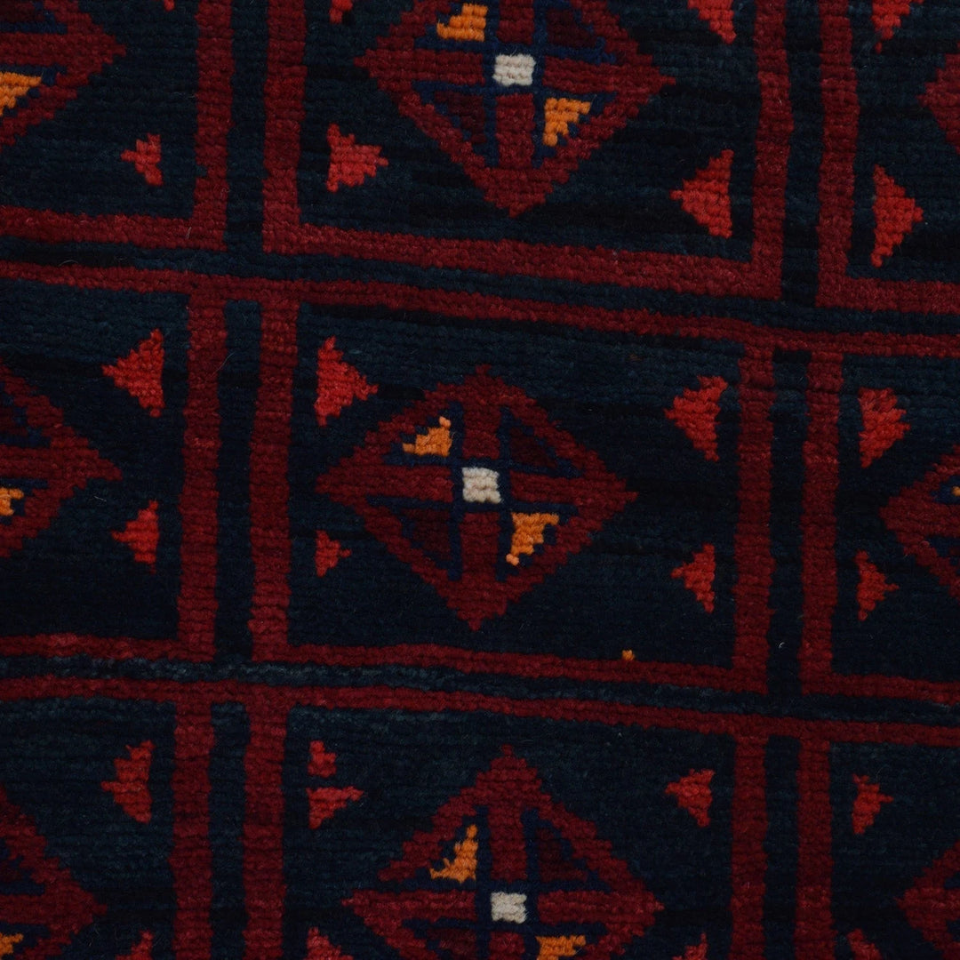 Afghan Baluchi Rug 4' 2" x 5' 11" Hand-Knotted | No. AL68607