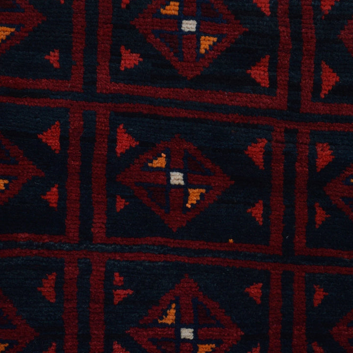 Afghan Baluchi Rug 4' 2" x 5' 11" Hand-Knotted | No. AL68607
