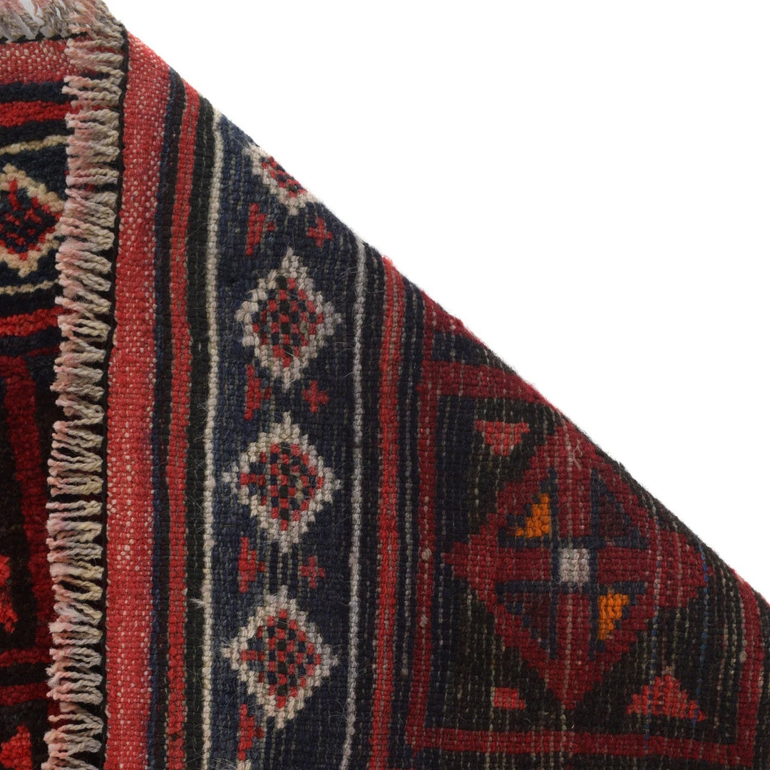 Afghan Baluchi Rug 4' 2" x 5' 11" Hand-Knotted | No. AL68607