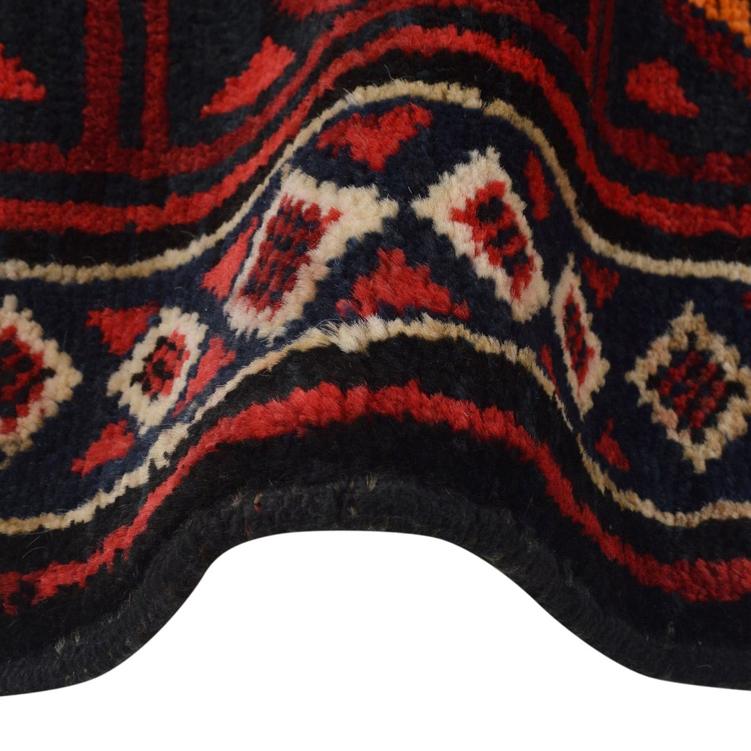Afghan Baluchi Rug 4' 2" x 5' 11" Hand-Knotted | No. AL68607