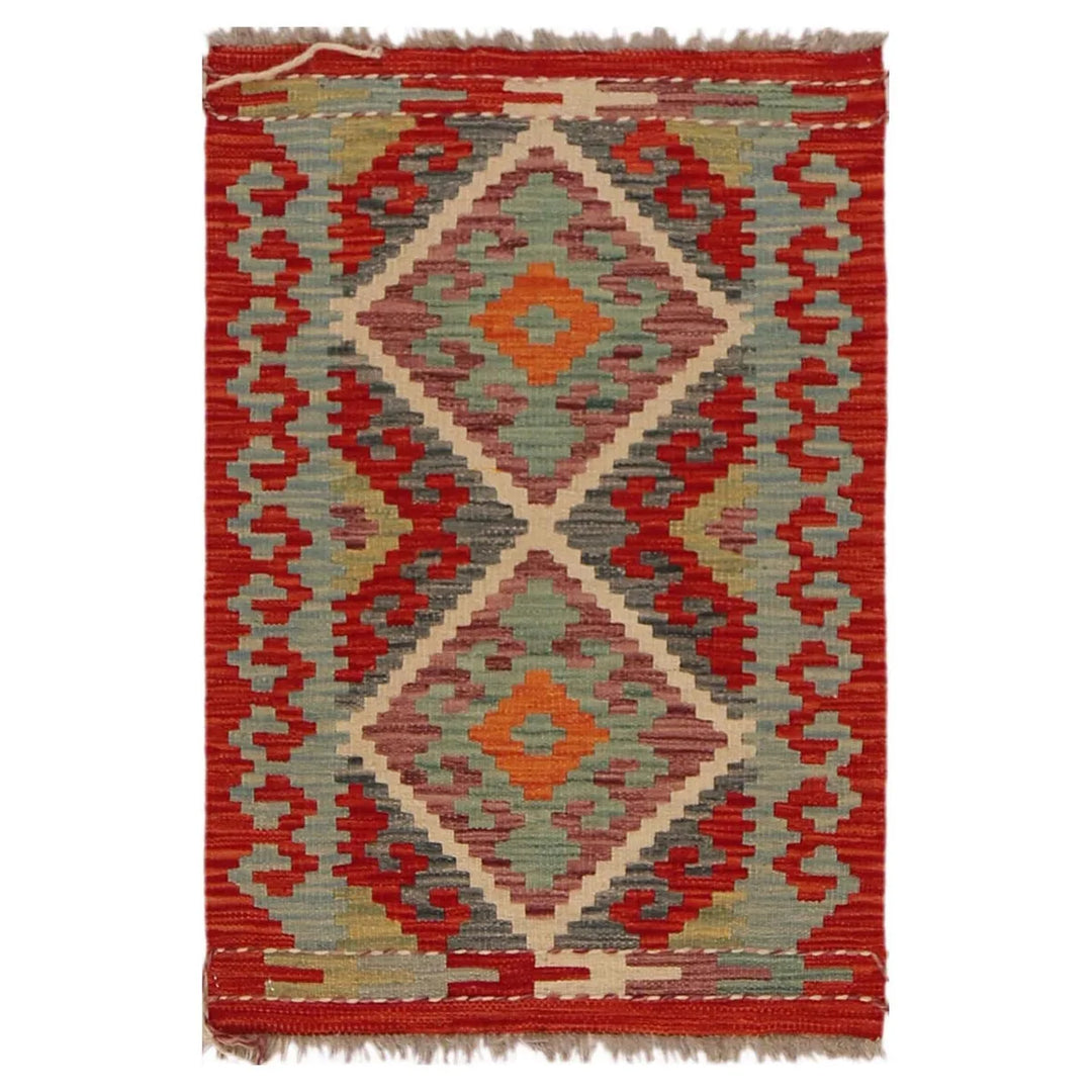 Afghan Kilim Rug 2' 0" x 2' 11" Flat-Weave | No. AL68616