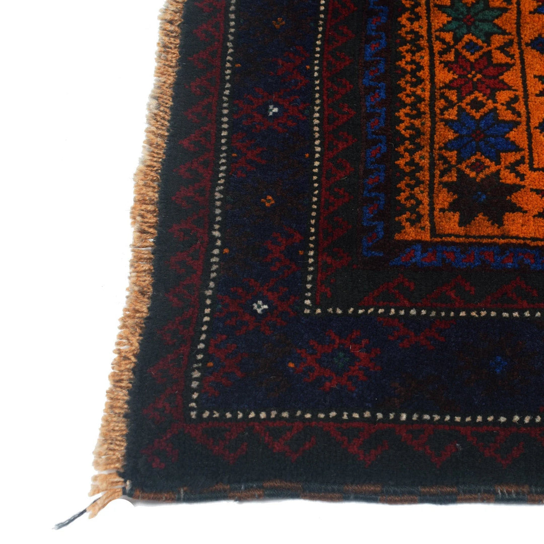 Orange Afghan Prayer Rug 2' 11" x 4' 0" Hand-Knotted | No. AL68636
