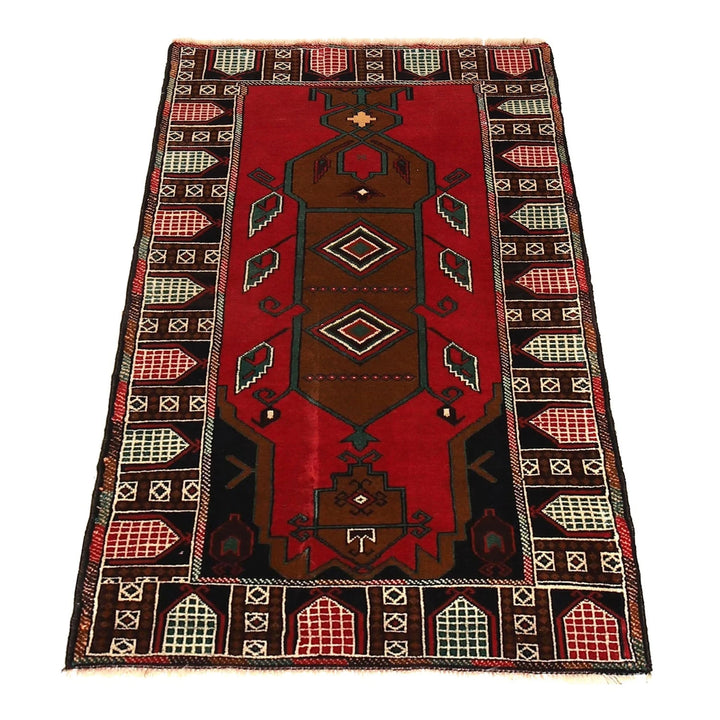 Afghan Baluchi Rug 2' 11" x 4' 10" Hand-Knotted | No. AL68654