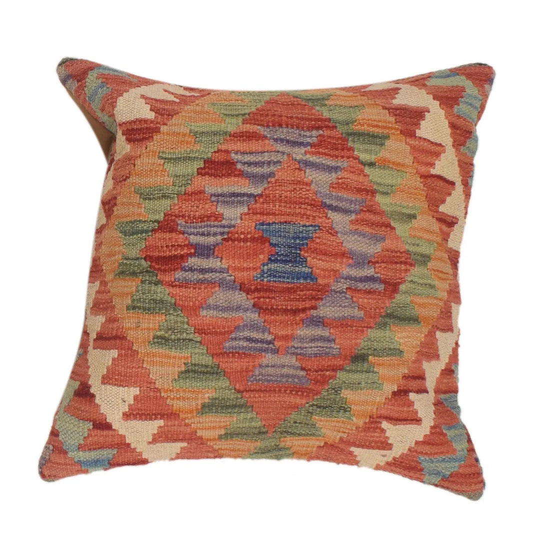 Afghan Kilim Cushion 1' 7" x 1' 7" Flat-Weave | No. AL68739