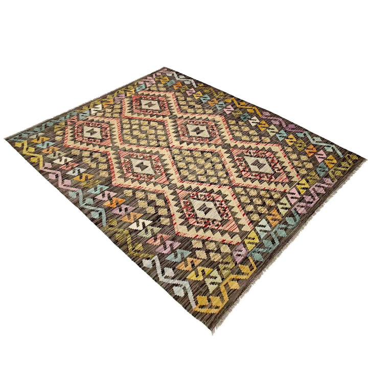 Afghan Kilim Rug 4' 10" x 6' 8" Flat-Weave | No. AL68786