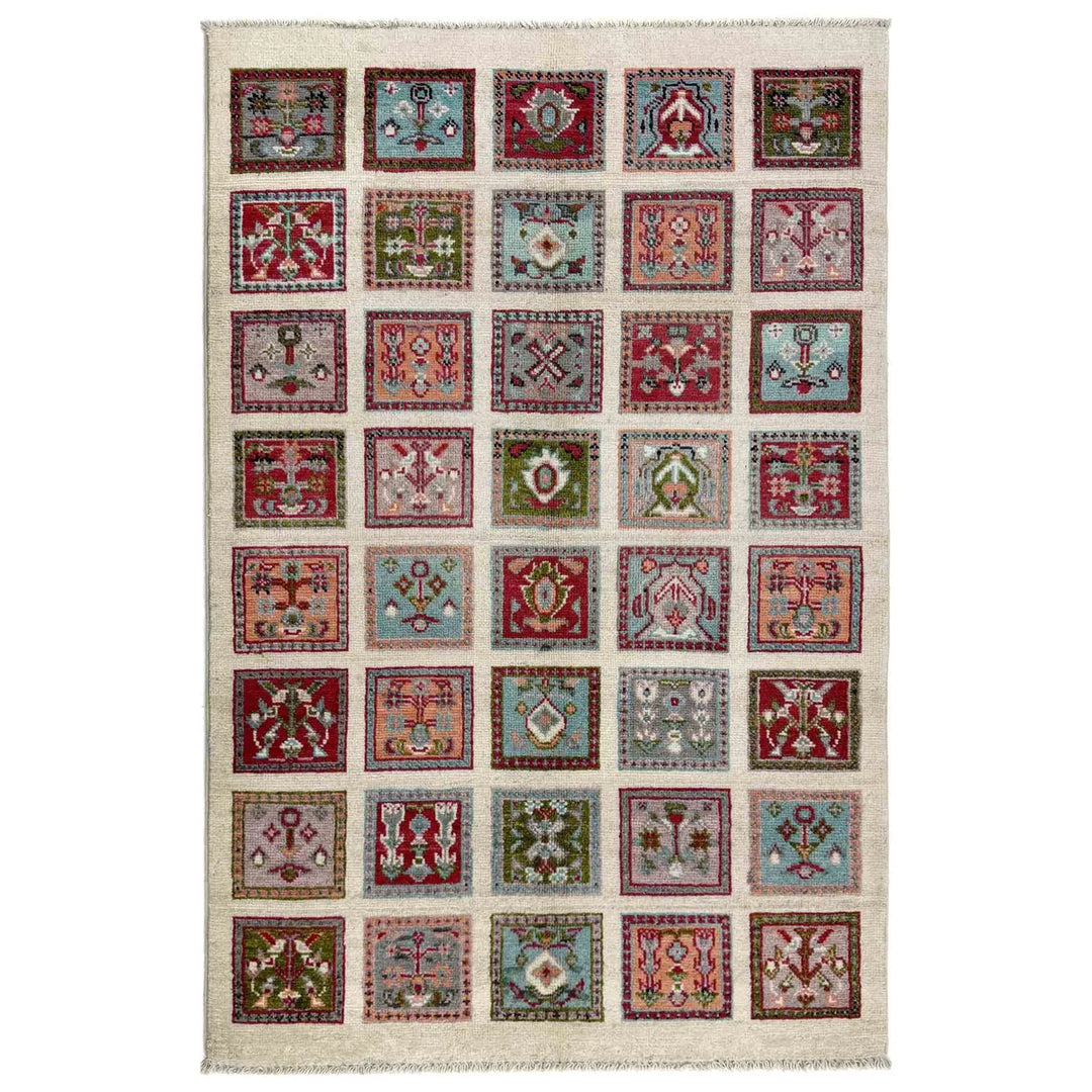 Afghan Bakhtiar Rug 3' 1" x 4' 11" Hand-Knotted | No. AL68840