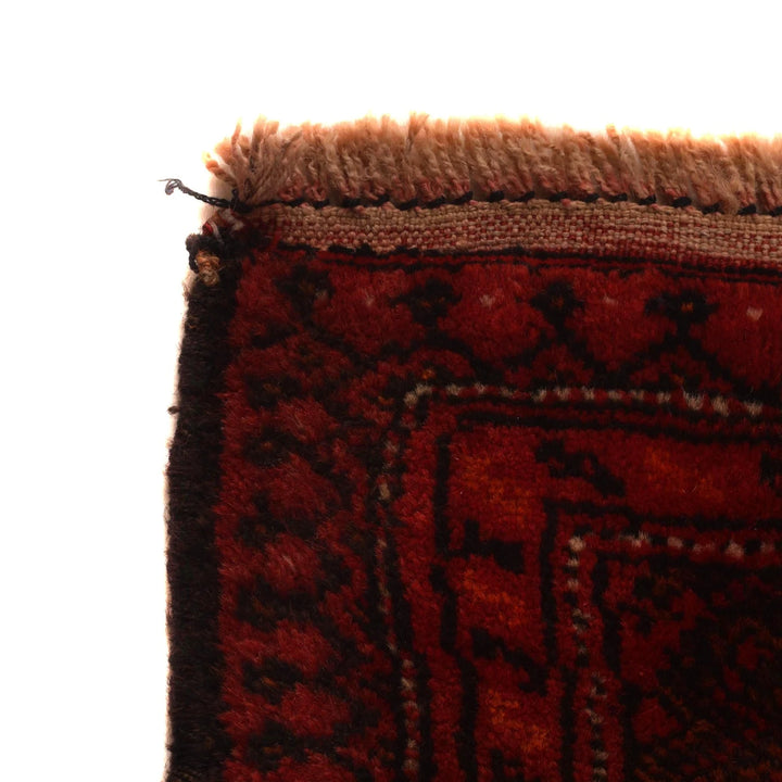 Red Afghan Baluchi Rug 4' 3" x 5' 10" Hand-Knotted | No. AL68855