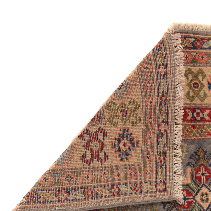 Gray Afghan Kazak Rug 3' 3" x 5' 0" Hand-Knotted | No. AL68919