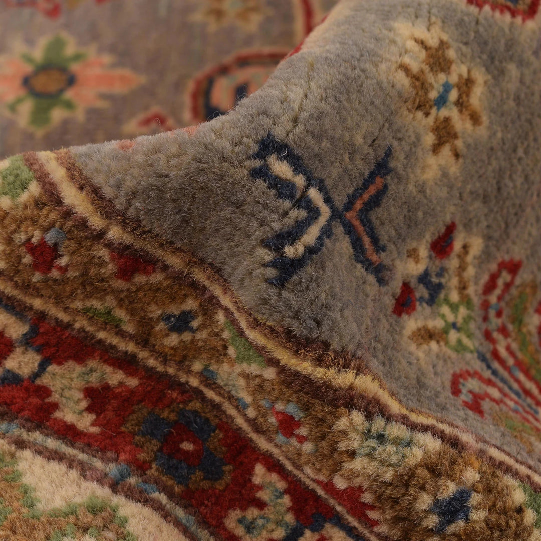 Gray Afghan Kazak Rug 3' 3" x 5' 0" Hand-Knotted | No. AL68919