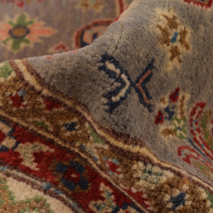 Gray Afghan Kazak Rug 3' 3" x 5' 0" Hand-Knotted | No. AL68919