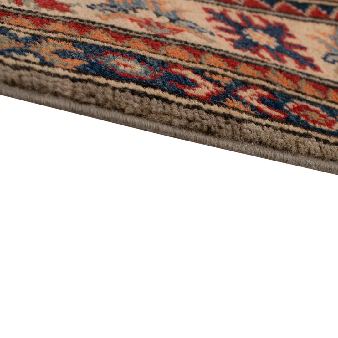 Gray Afghan Kazak Rug 4' 11" x 5' 11" Hand-Knotted | No. AL69000