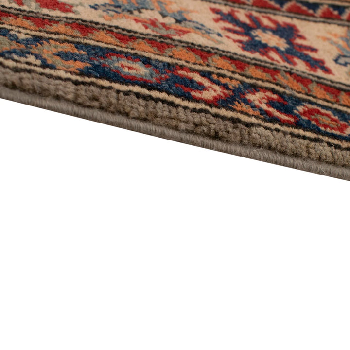 Gray Afghan Kazak Rug 4' 11" x 5' 11" Hand-Knotted | No. AL69000