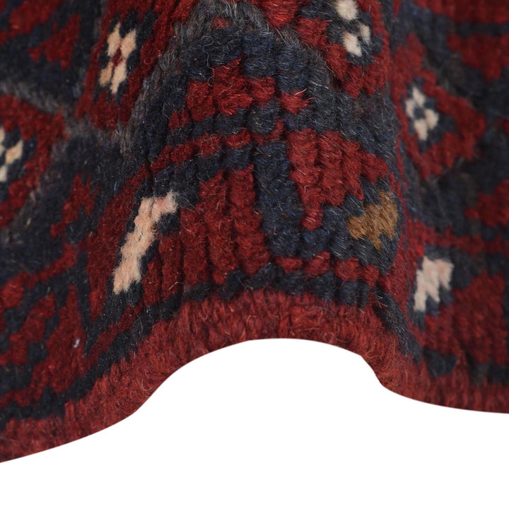 Red Afghan Mashwani Rug 2' 4" x 10' 9" Hand-Knotted | No. AL69028