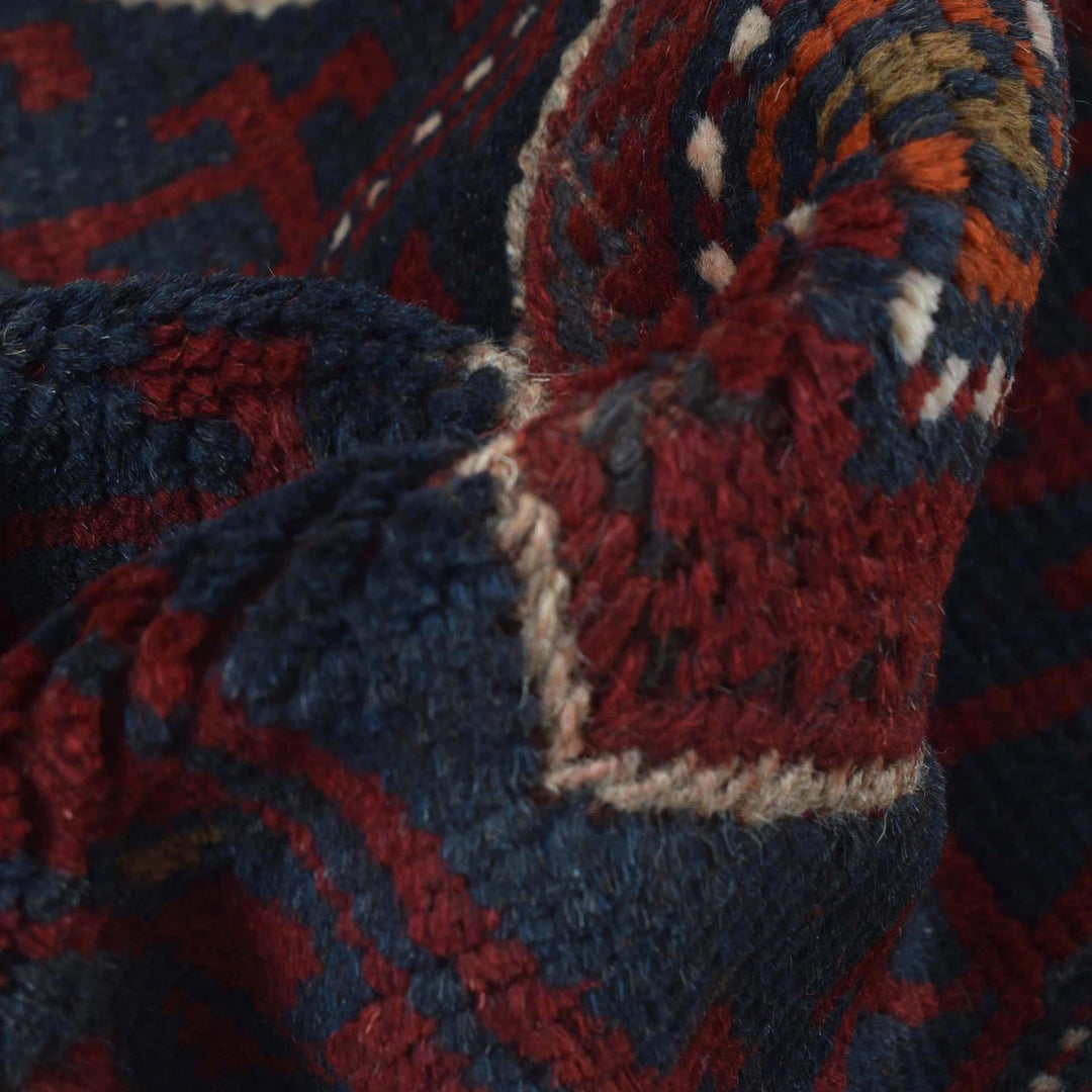 Red Afghan Mashwani Rug 2' 4" x 10' 9" Hand-Knotted | No. AL69028