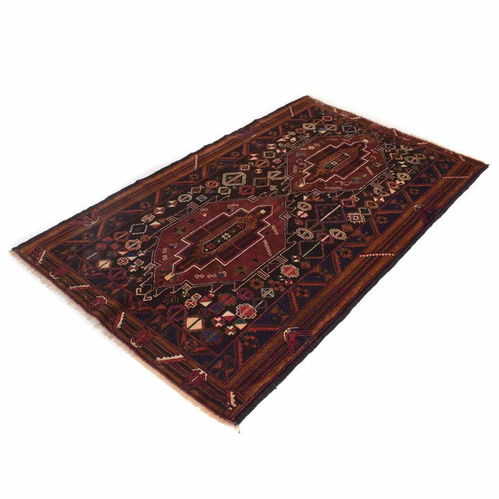 Afghan Baluchi Rug 3' 6" x 6' 1" Hand-Knotted | No. AL69073