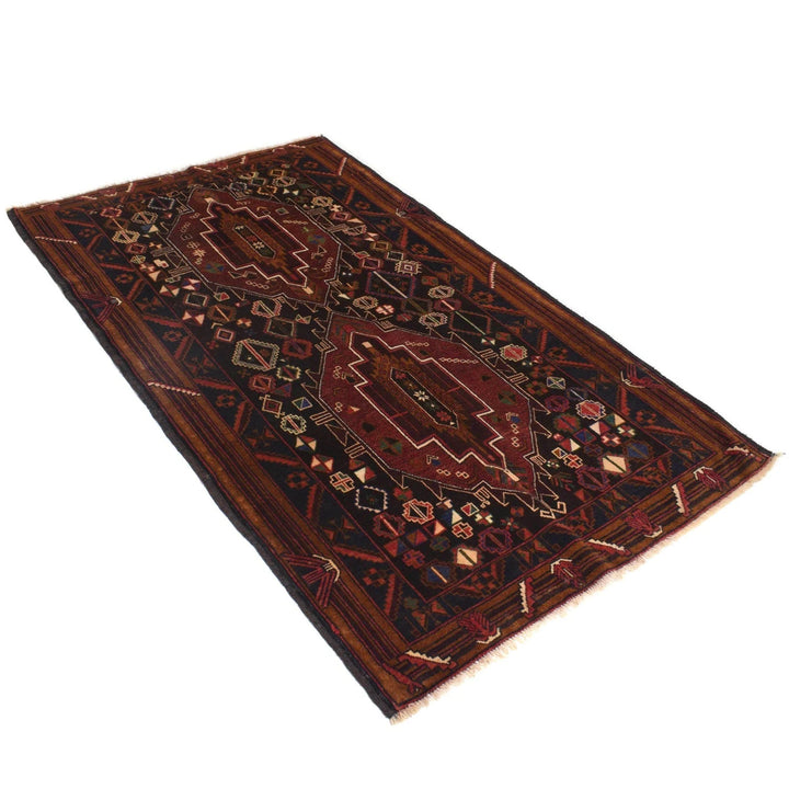 Afghan Baluchi Rug 3' 6" x 6' 1" Hand-Knotted | No. AL69073